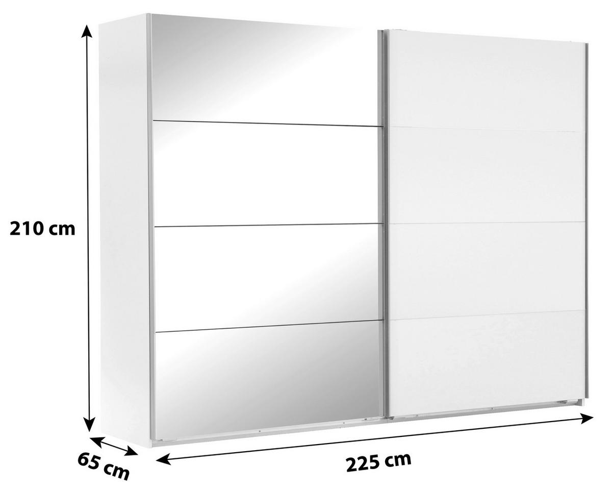 Omara Z Drsnimi Vrati Ernie, Barva Hrasta, Z Ogledalom - barve hrasta/barve aluminija, Basics, kovina/leseni material (225/210/65cm) - MID.YOU