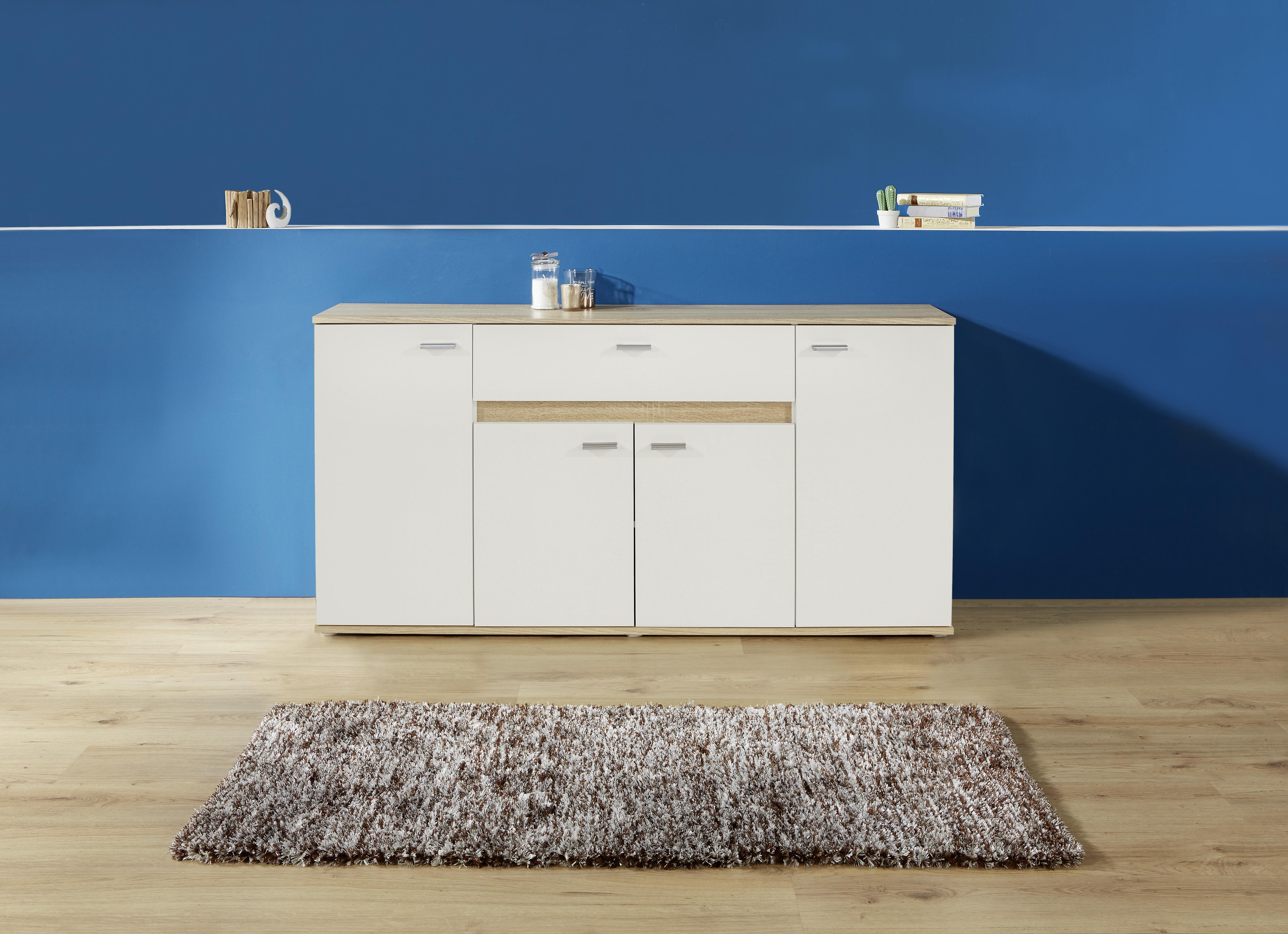 Comodă Carmen - stejar Sonoma/alb, Modern, material pe bază de lemn (160/80/35cm) - Modern Living