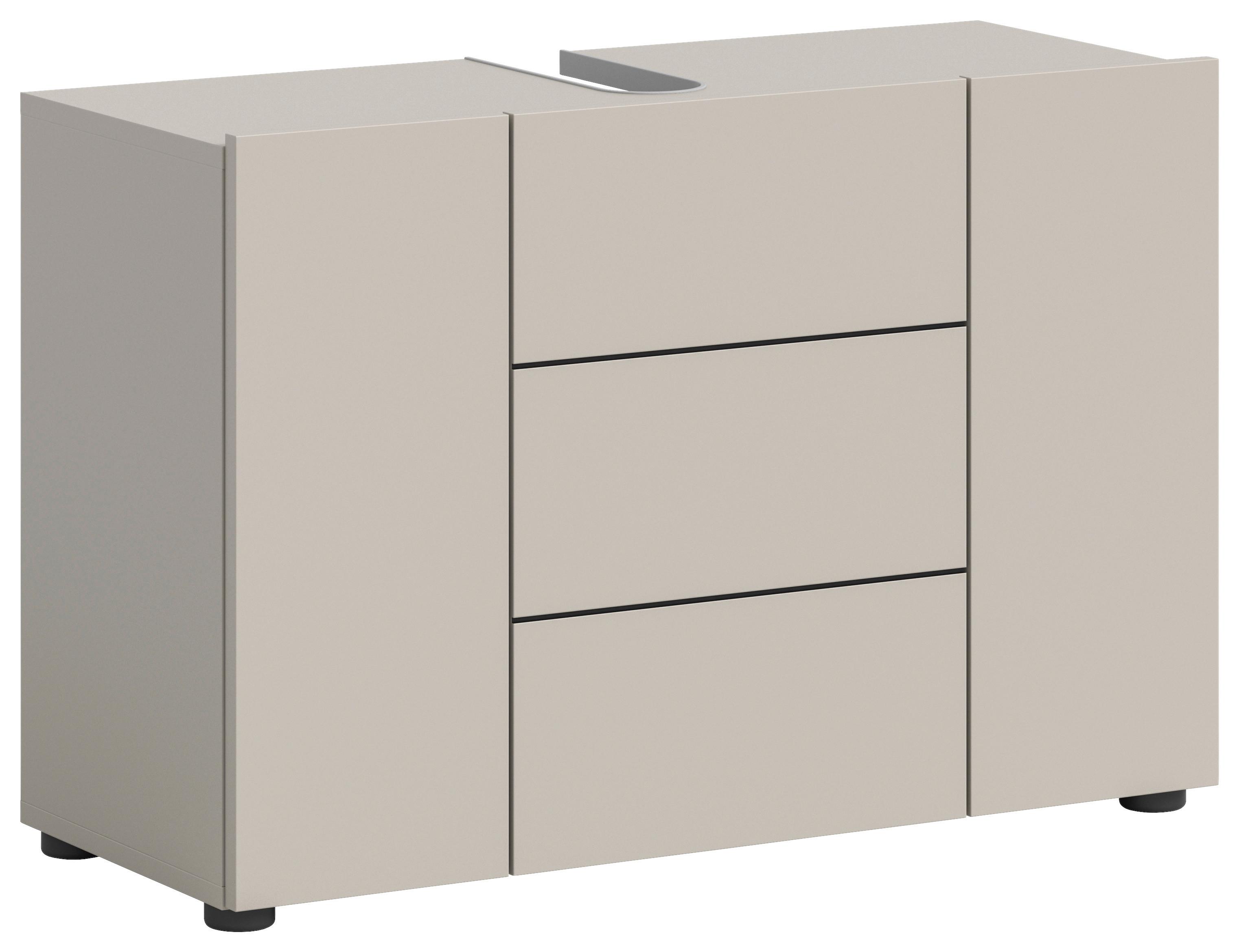 Waschbeckenunterschrank Vira ca. 82x56 cm Kaschmir - Kaschmir/Schwarz, MODERN, Holzwerkstoff/Kunststoff (82/56/34cm) - MID.YOU