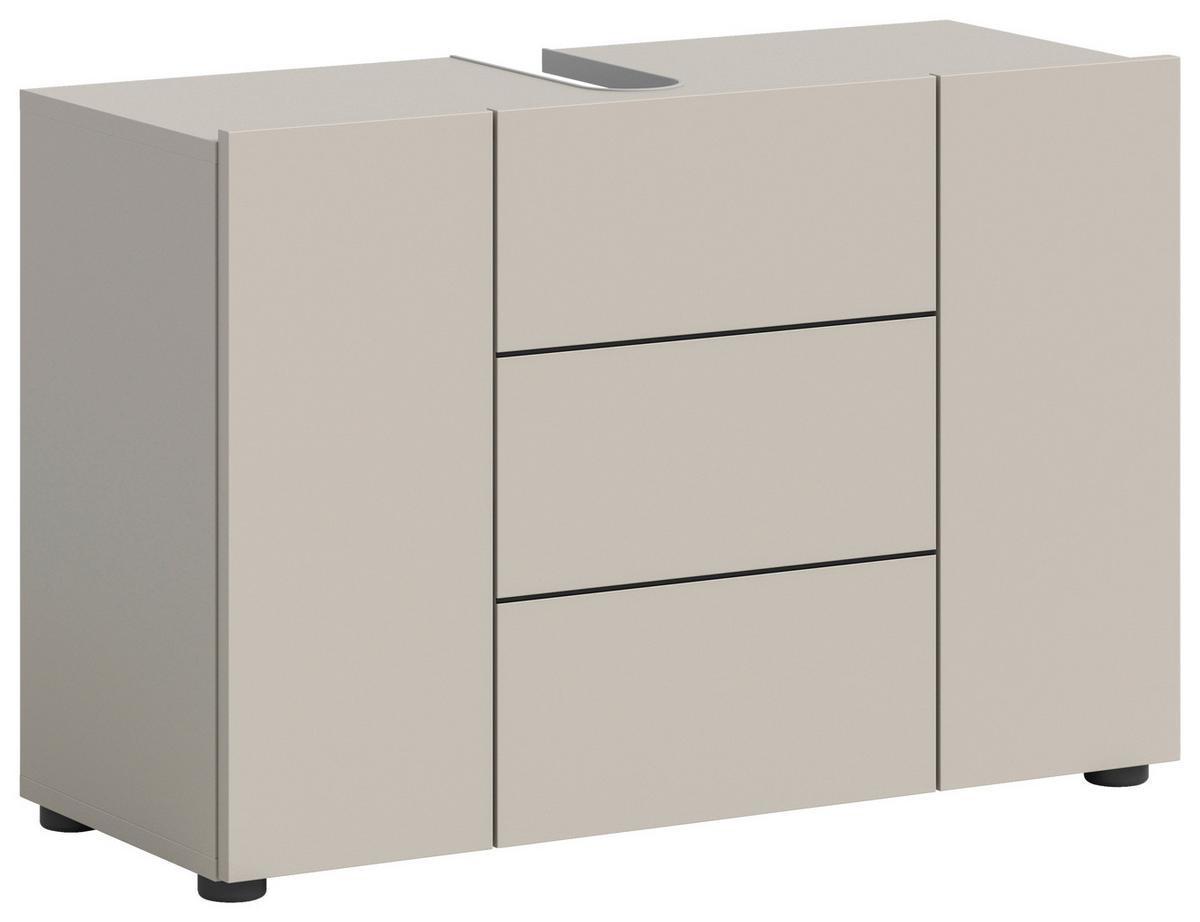 Waschbeckenunterschrank Vira ca. 82x56 cm Kaschmir - Kaschmir/Schwarz, MODERN, Holzwerkstoff/Kunststoff (82/56/34cm) - MID.YOU