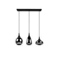 Hängeleuchte Lumina Schwarz/Chromfarben max.40Watt - Chromfarben/Schwarz, MODERN, Glas/Metall (68,8/19,5/150cm) - Trio Leuchten