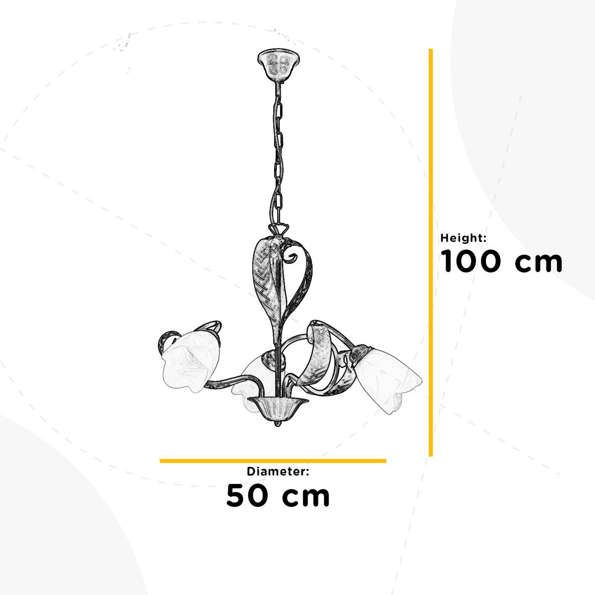 Csillár 4240/3 - gyöngyház/bronzszínű, Konventionell, fém (50/50/100cm)