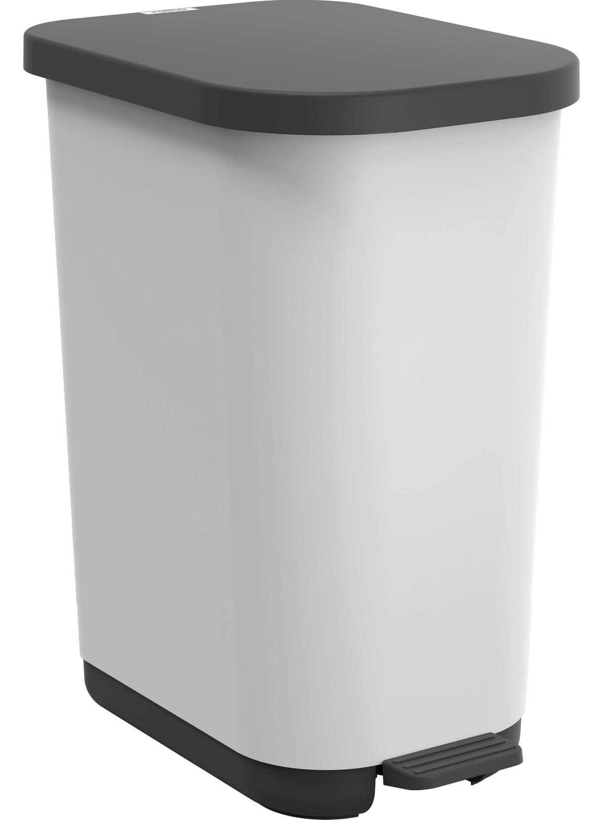 KOSZ NA ŚMIECI Z PEDAŁEM 1061011156R   - czarny/biały, Konventionell, tworzywo sztuczne (40/28,5/51,3cm) - Rotho