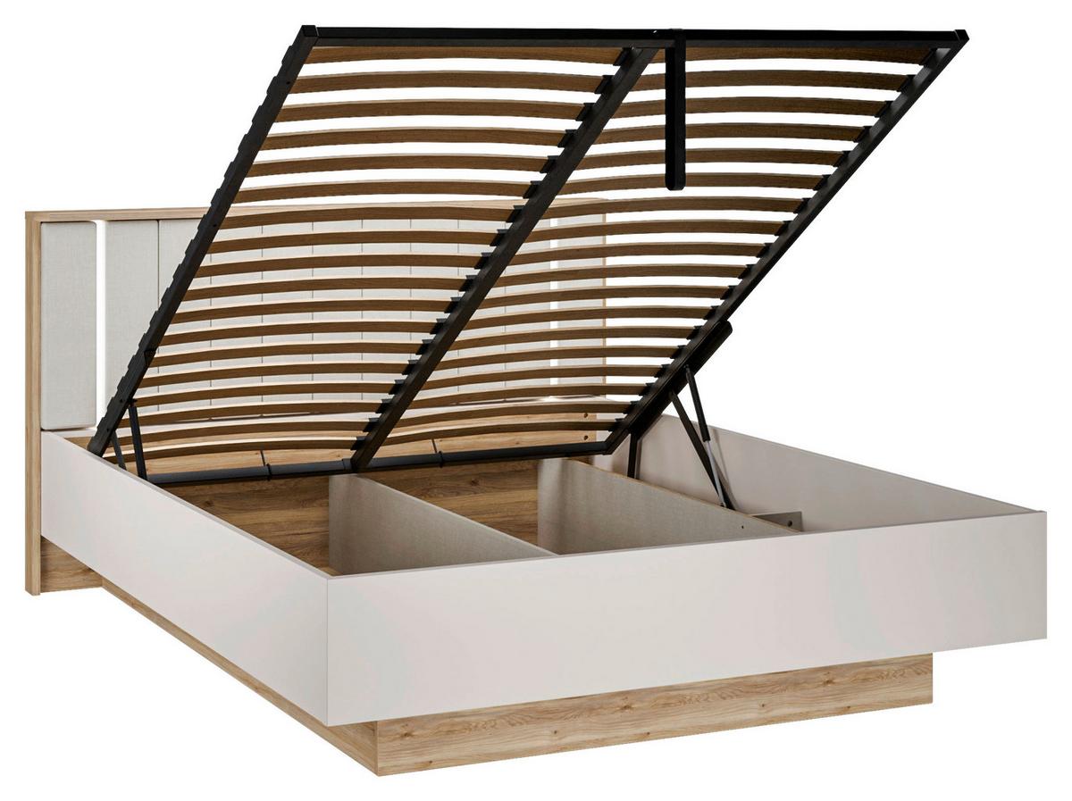Krevet Seravel - boje hrasta/boje pijeska, Konvencionalno, drvni materijal/tekstil (160/200cm) - Modern Living
