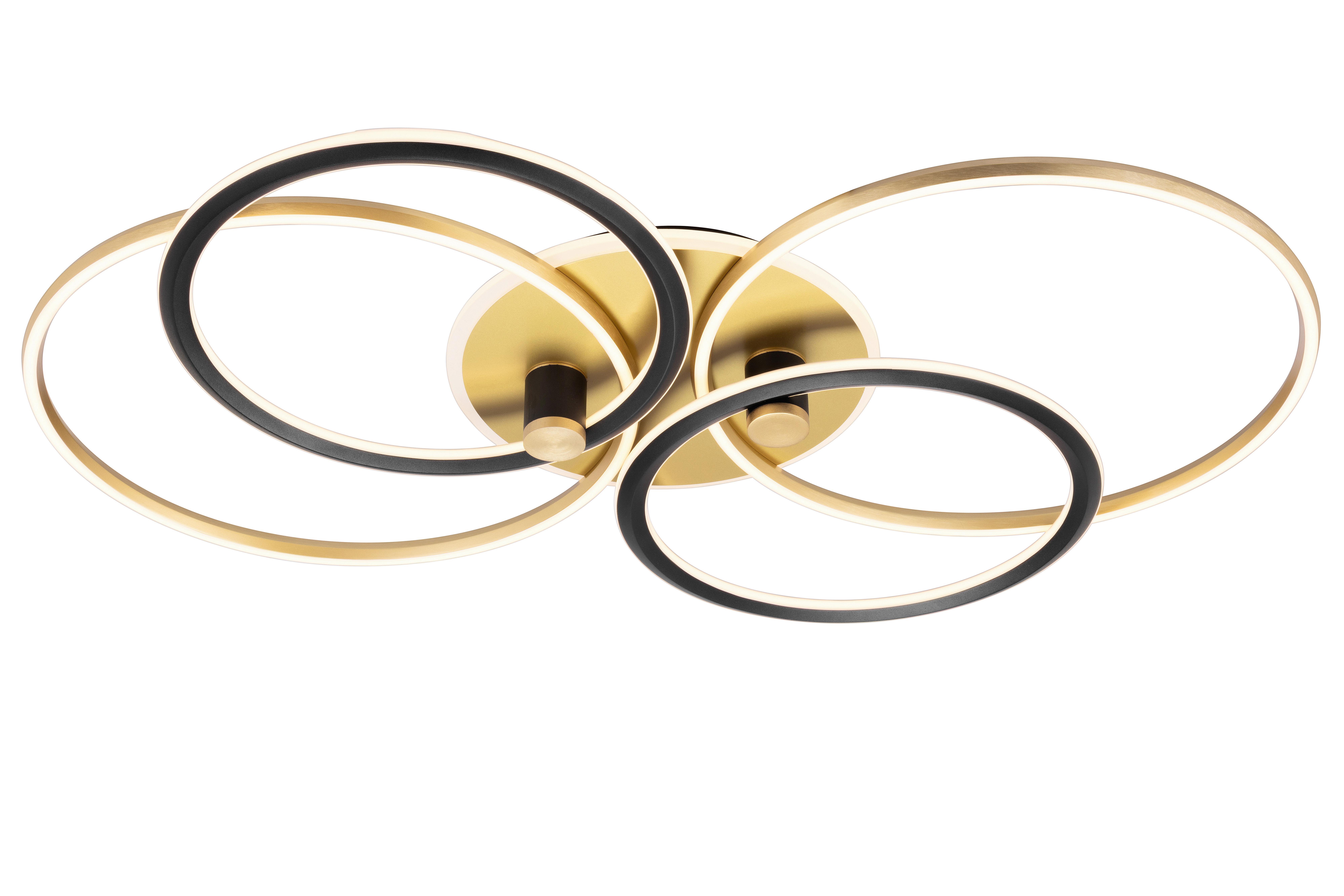 LED-Deckenleuchte Rip Goldfarben/Schwarz max. 54 W - Goldfarben/Schwarz, MODERN, Kunststoff/Metall (110/72/11cm)