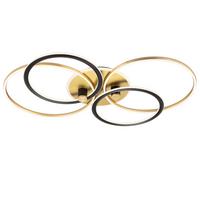 LED-Deckenleuchte Rip Goldfarben/Schwarz max. 54 W - Goldfarben/Schwarz, MODERN, Kunststoff/Metall (110/72/11cm)