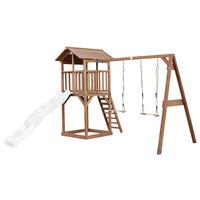 SPIELTURM A025.122.90 - Braun/Weiß, KONVENTIONELL, Holz/Kunststoff (356,6/241,9/349cm) - Ambia Garden