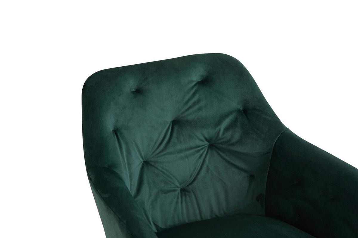 Naslanjač Samt, Gozdno Zelena, Vrtljiv - črna/gozdno zelena, Moderno, kovina/tekstil (61/85/62cm) - Livetastic