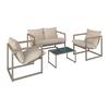 LOUNGEGRUPP LARA - grå/cremefärgad, Modern, metall/glas (114cm) - Bessagi Garden