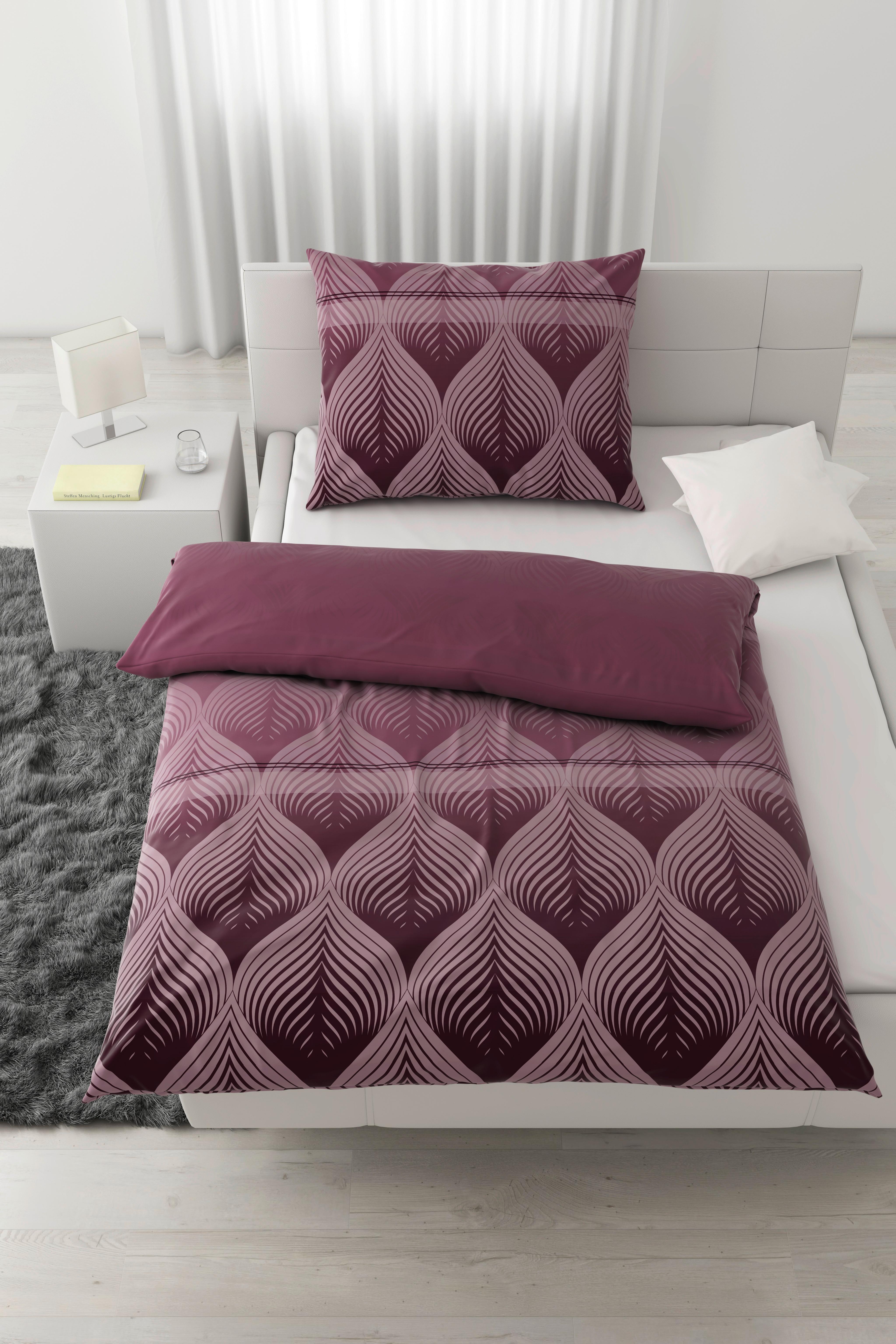 Bettwäsche Domps XL Mauve ca. 140x220cm - Mauve, MODERN, Textil (140/220cm) - Modern Living