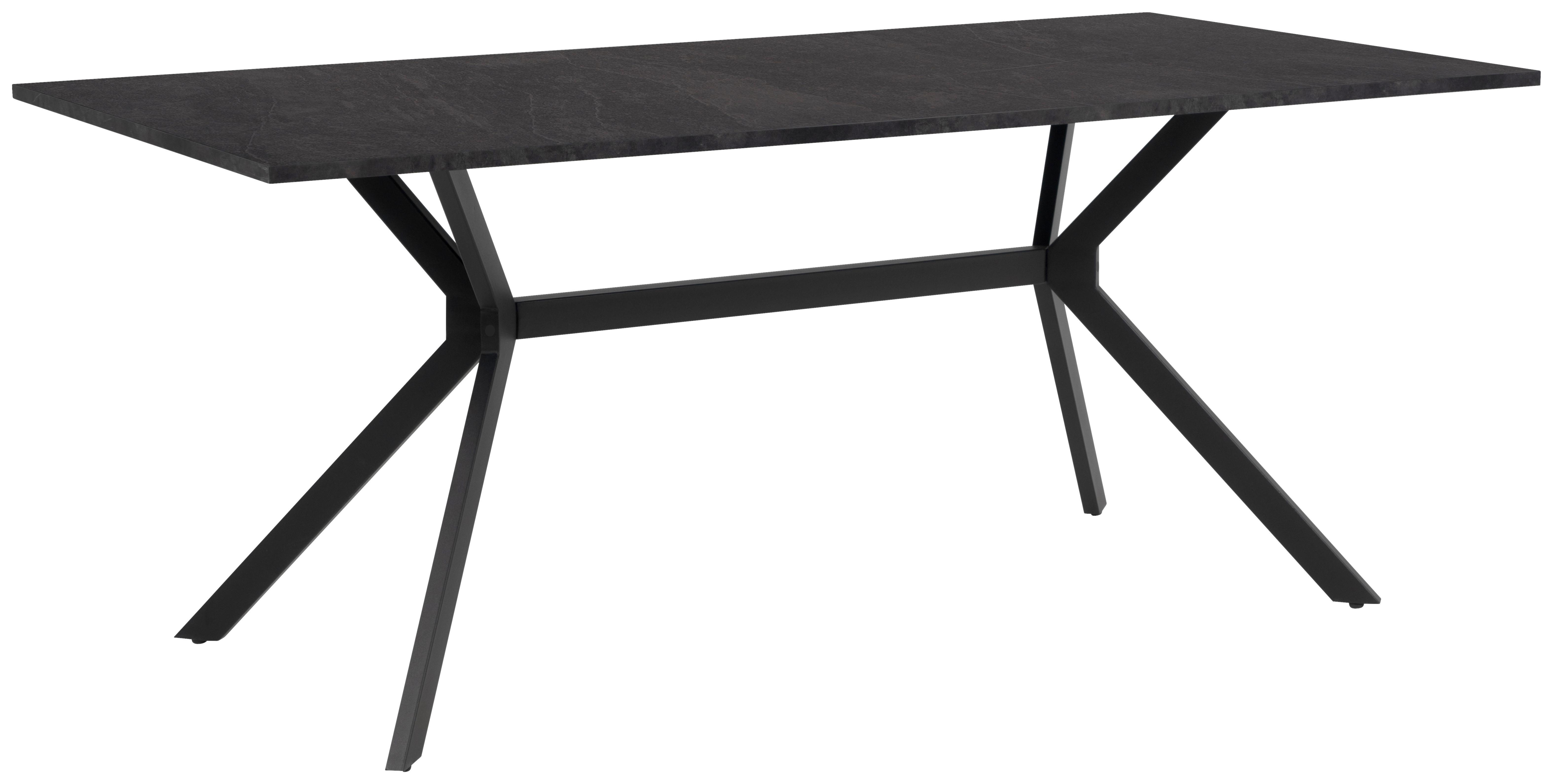 STÓŁ DO JADALNI ONEX 81A - czarny/kolor łupkowy, Basics, materiał drewnopochodny/metal (180/90/75cm) - MID.YOU
