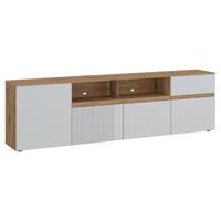 Comodă TV MANILLA - gri deschis/culoare lemn stejar, Trend, material pe bază de lemn (200/59,5/40cm) - Modern Living