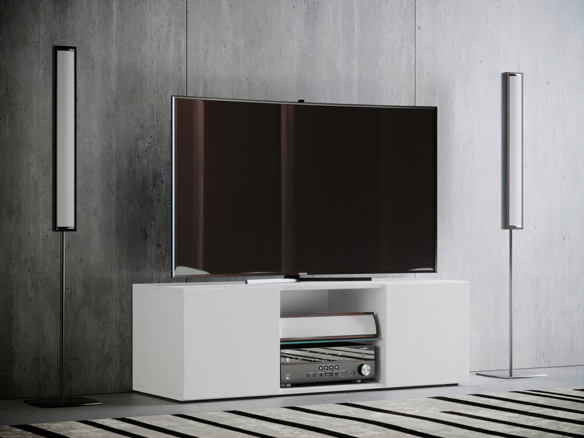 Tv-element Lowina 115, Bela - črna/bela, Konvencionalno, umetna masa/steklo (115/40/36cm) - MID.YOU