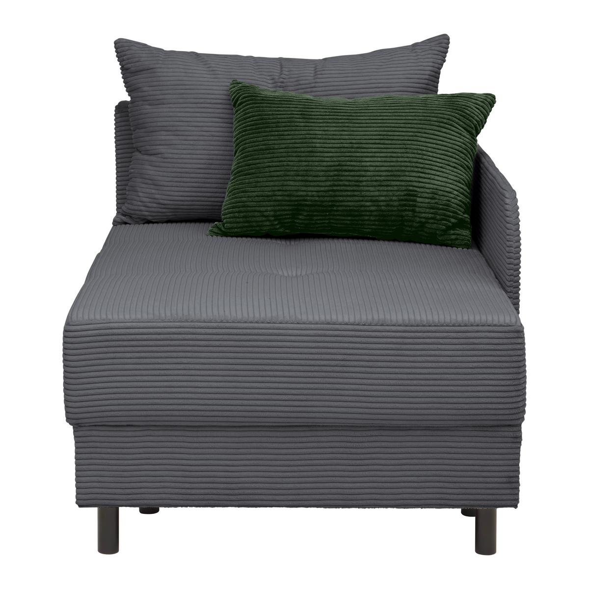 Liege Nova Dunkelgrau - Dunkelgrau/Schwarz, MODERN, Holz/Textil (85/62/145cm) - Mömax