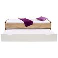 Pat Maxi - alb/culoare lemn stejar, Konventionell, compozit lemnos (207/58/95cm) Pat Maxi - alb/culoare lemn stejar, Konventionell, compozit lemnos (207/58/95cm)
