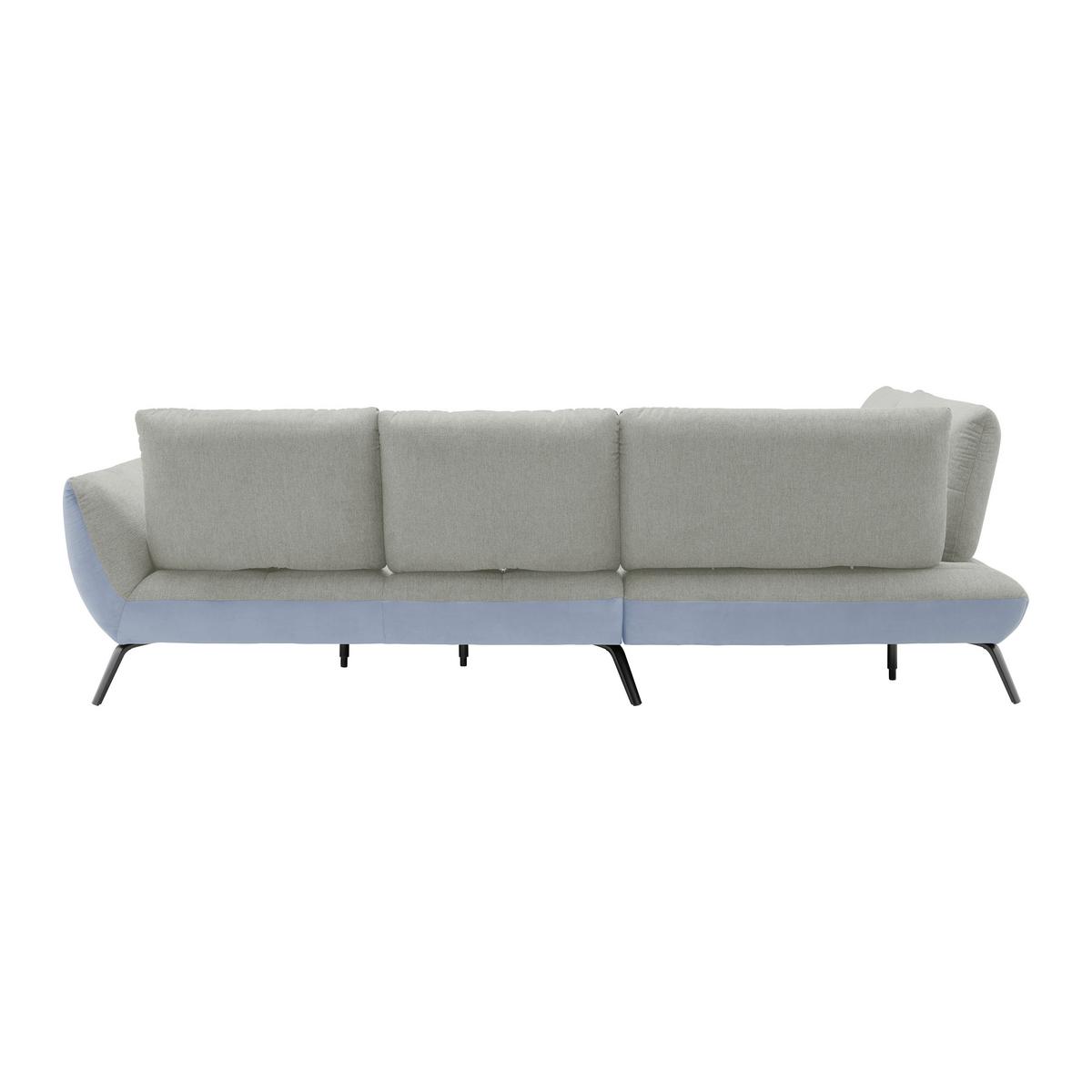 Wohnlandschaft Trendy Silberfarben/Hellgrau - Silberfarben/Hellgrau, MODERN, Holzwerkstoff/Textil (250/93/310cm) - Premium Living