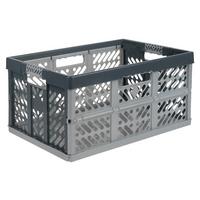 Klappbox Ben in Anthrazit/Silberfarben - Anthrazit/Silberfarben, Kunststoff (54/37/28cm) - Modern Living