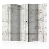 Paravan Urban Bunker I, 5-Delni, Dvostranski - bela/svetlo siva, Basics, tekstil/les (225/172/3cm) - artgeist