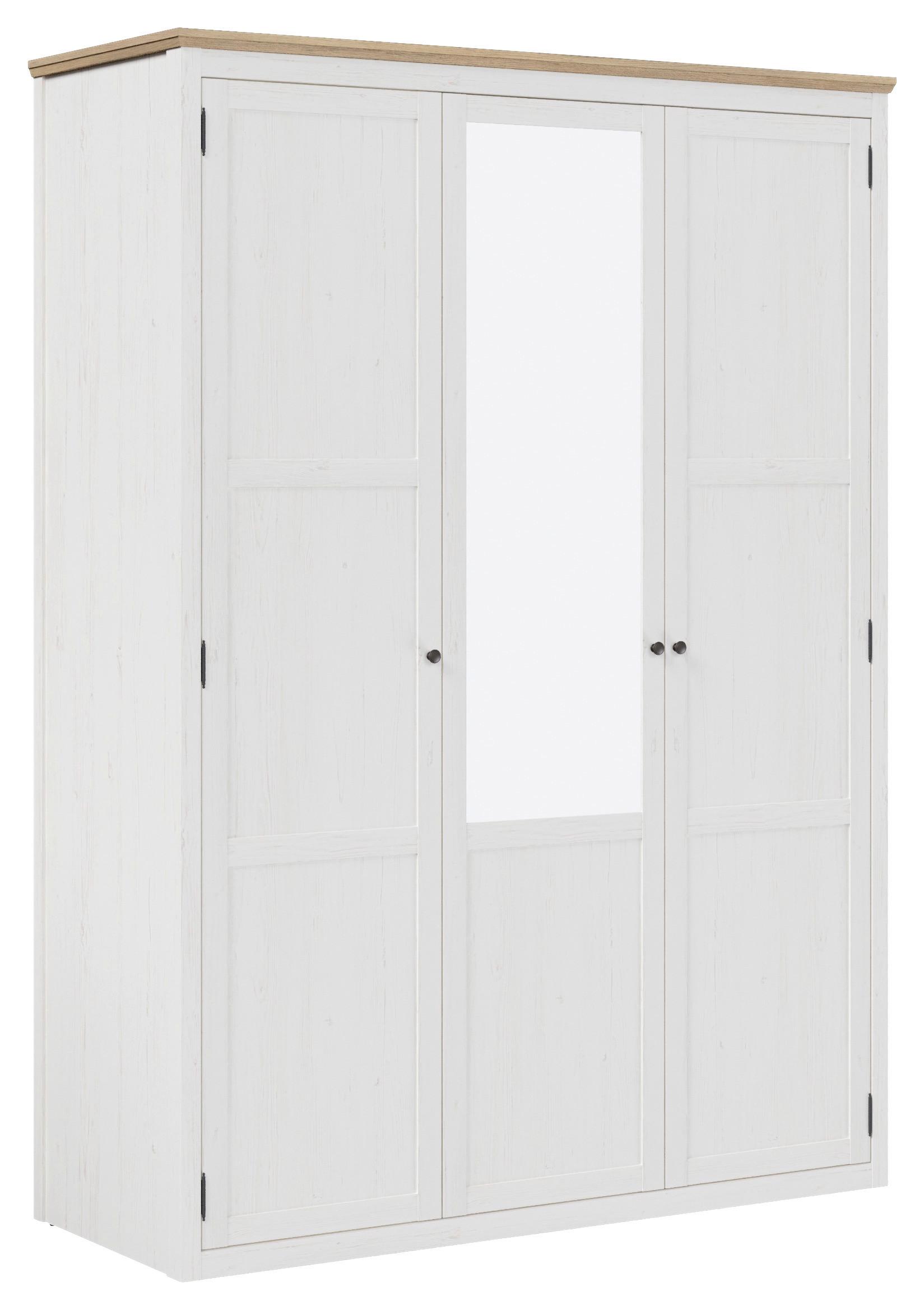 GARDEROB MED GÅNGJÄRNSDÖRRAR KORSIKA -EXKLUSIV- - svart/ekfärgad, Romantik / Lanthus, metall/trämaterial (159,3/219,7/62cm) - Mömax