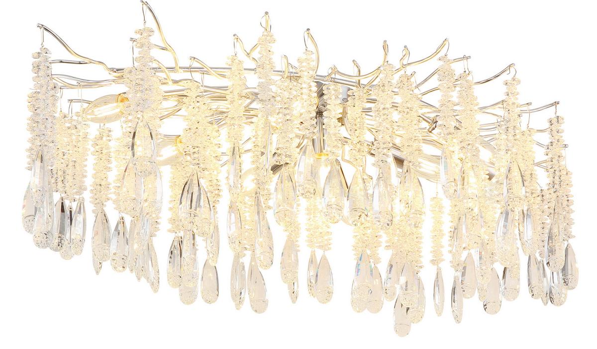 Stropna Svjetiljka Kinga - srebrne boje/prozirno, Design, staklo/metal (100/55/45cm) - Globo