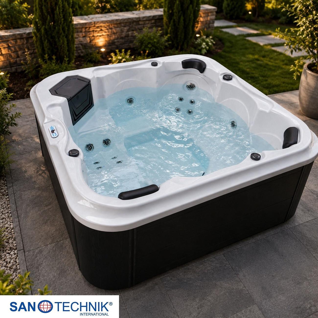 Whirlpool Outdoor Set Schwarz/Weiß ca. 210x80x210cm - Schwarz/Weiß, Basics, Kunststoff (210/80/210cm)