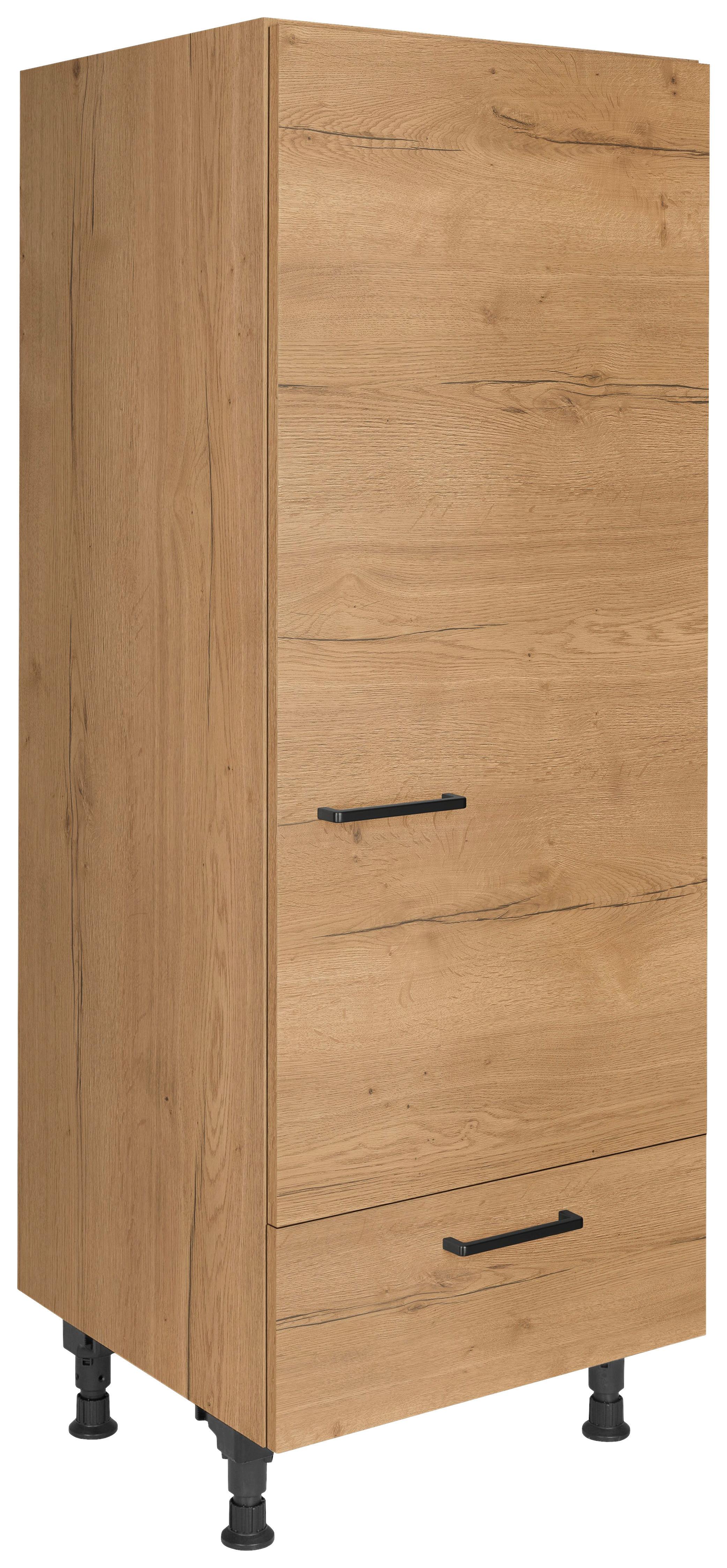 Geräteumbauschrank Structura Eiche - Eichefarben/Schwarz, MODERN, Holzwerkstoff/Metall (60/168/58cm) - Nobilia