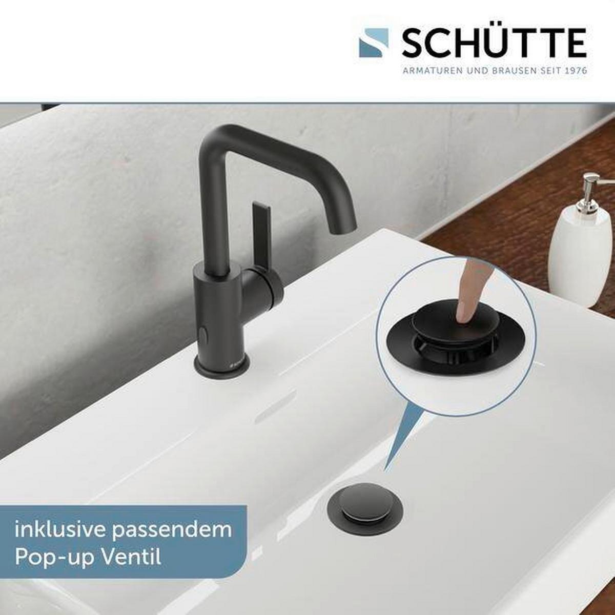 Waschtischarmatur Los Angeles Schwarz ca. 5x24,5x17,5cm - Schwarz, Basics, Metall (5/24,5/17,5cm) - Schütte
