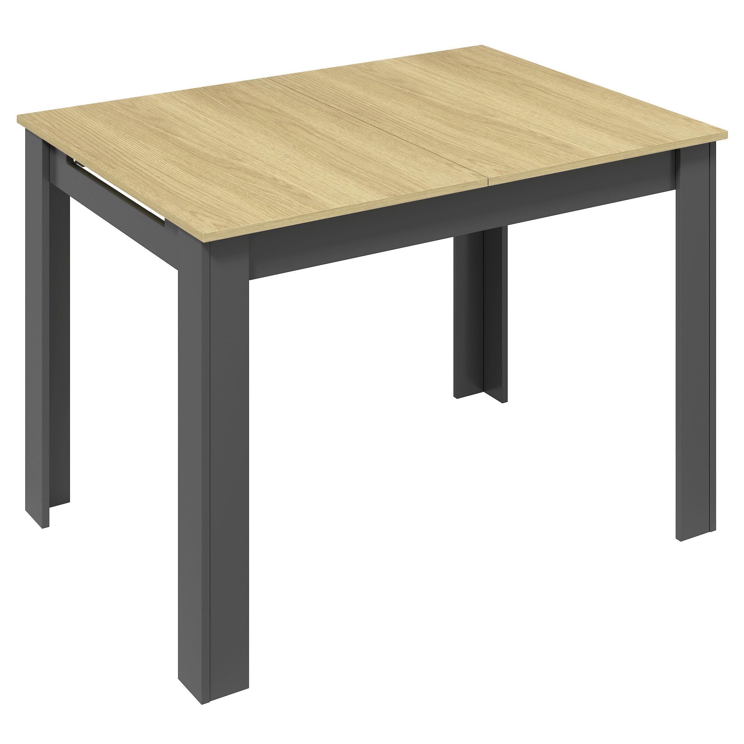 Esstisch Vcm Esstisch"pesoli"120/160x80 - Weiss/Anthrazit, Modern, Holzwerkstoff (109-149/80/75,5cm) - MID.YOU