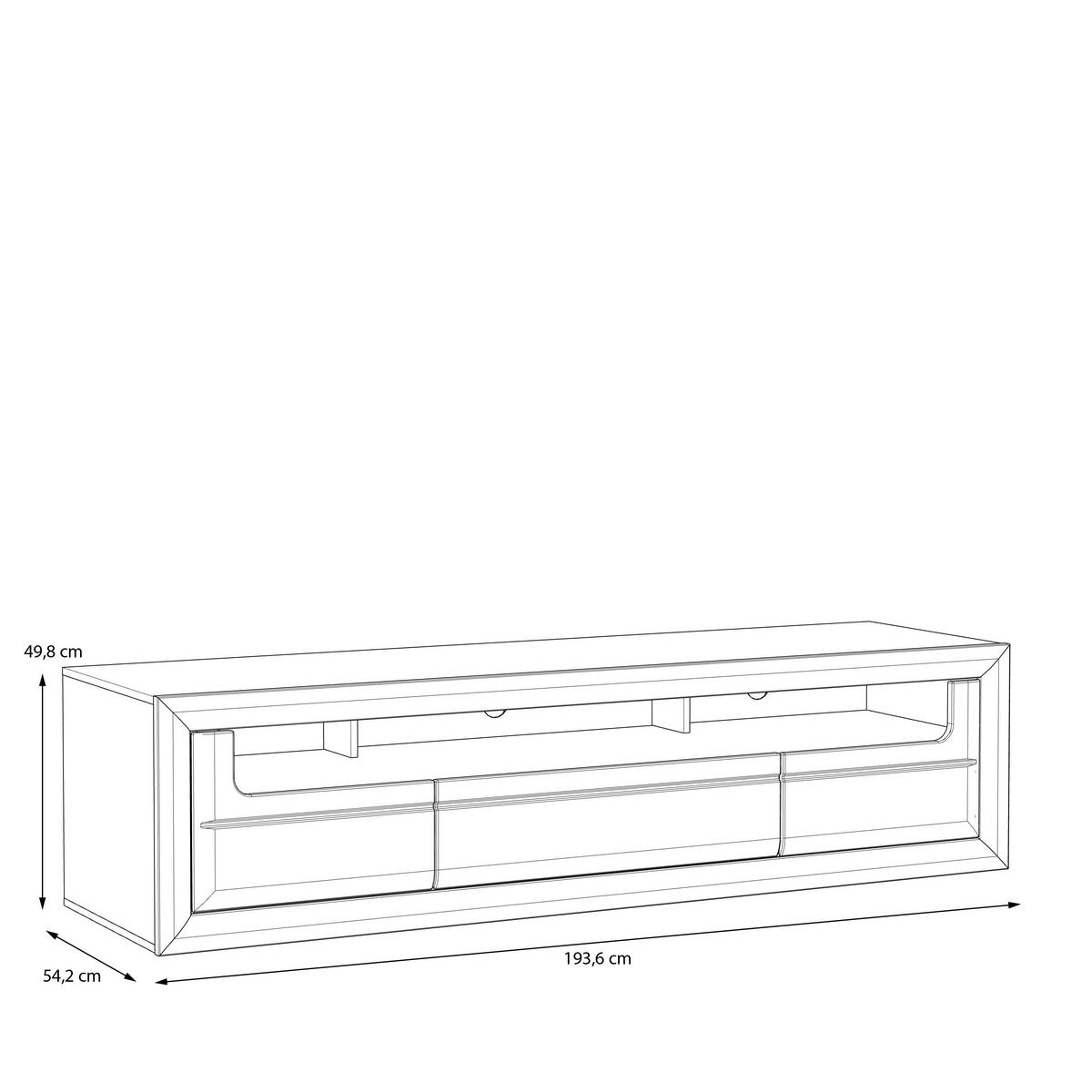 Element TV Tiziano - bej/culoare lemn stejar, Modern, material pe bază de lemn (193,8/49,7/54,2cm) - Modern Living