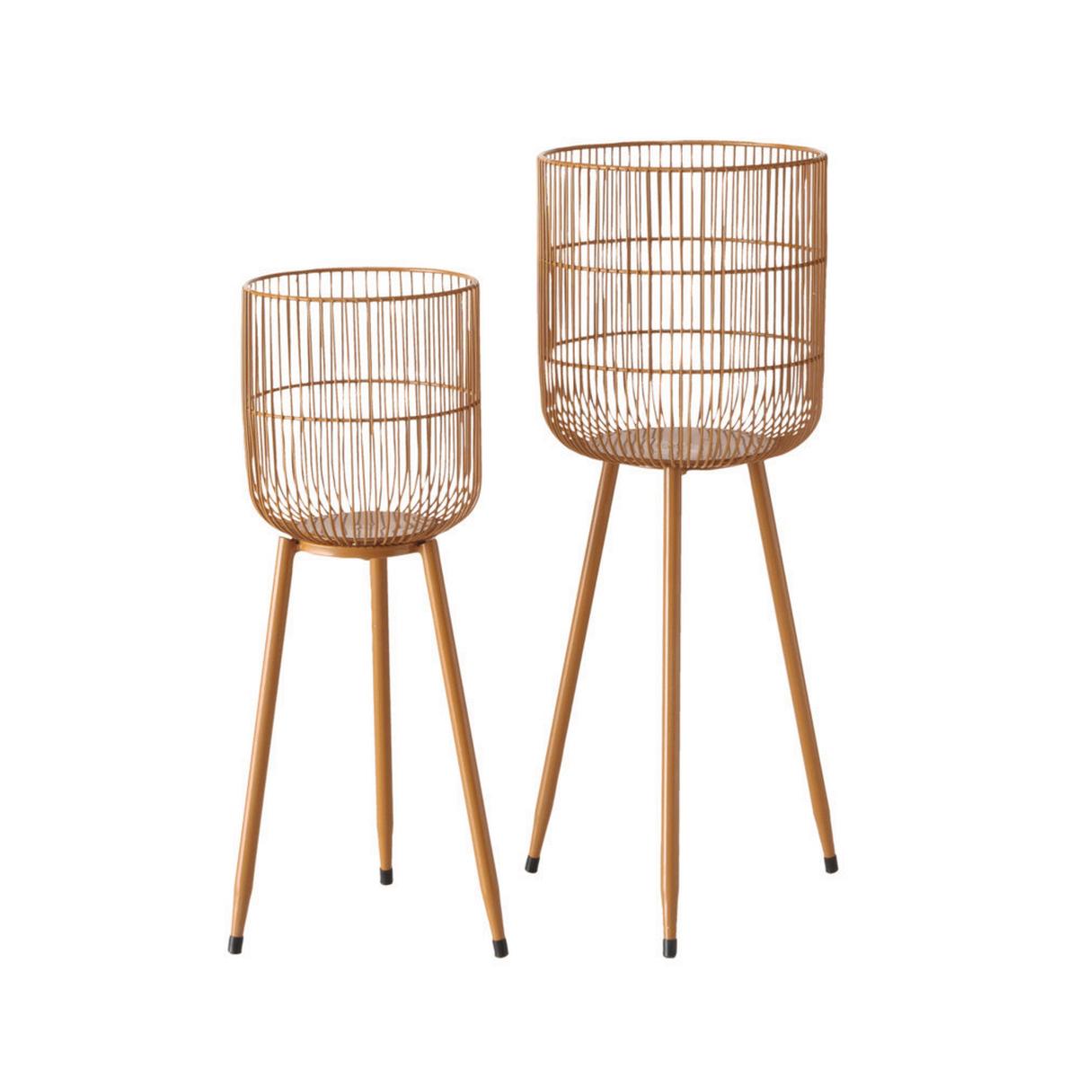 Suport de lumânare antivânt CINDY I -PAZ- - maro, Basics, sticlă/metal (25/68cm) - Modern Living