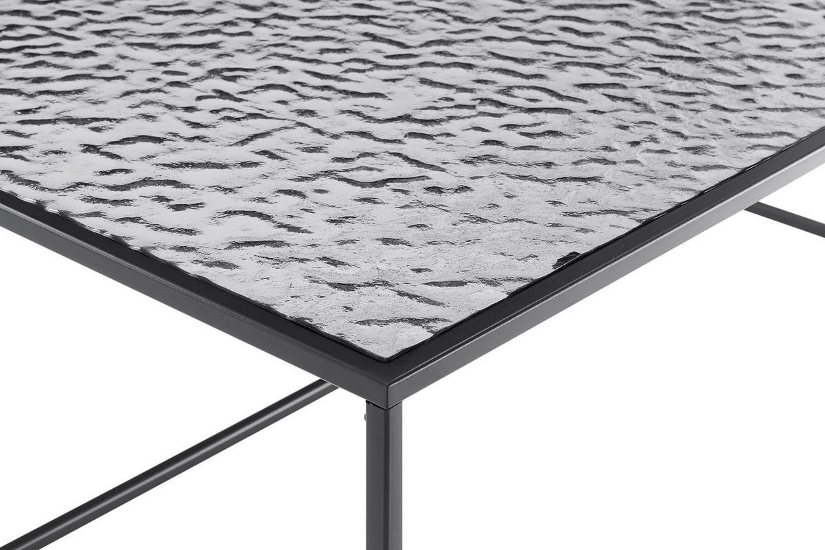 Klubska Miza Black, Črna - črna, Design, kovina/steklo (110/55/45cm) - Livetastic