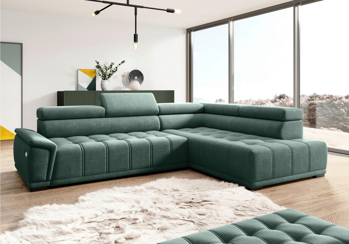 Coltar GREMIO - verde închis, Modern, textil (283/106cm) - Premium Living