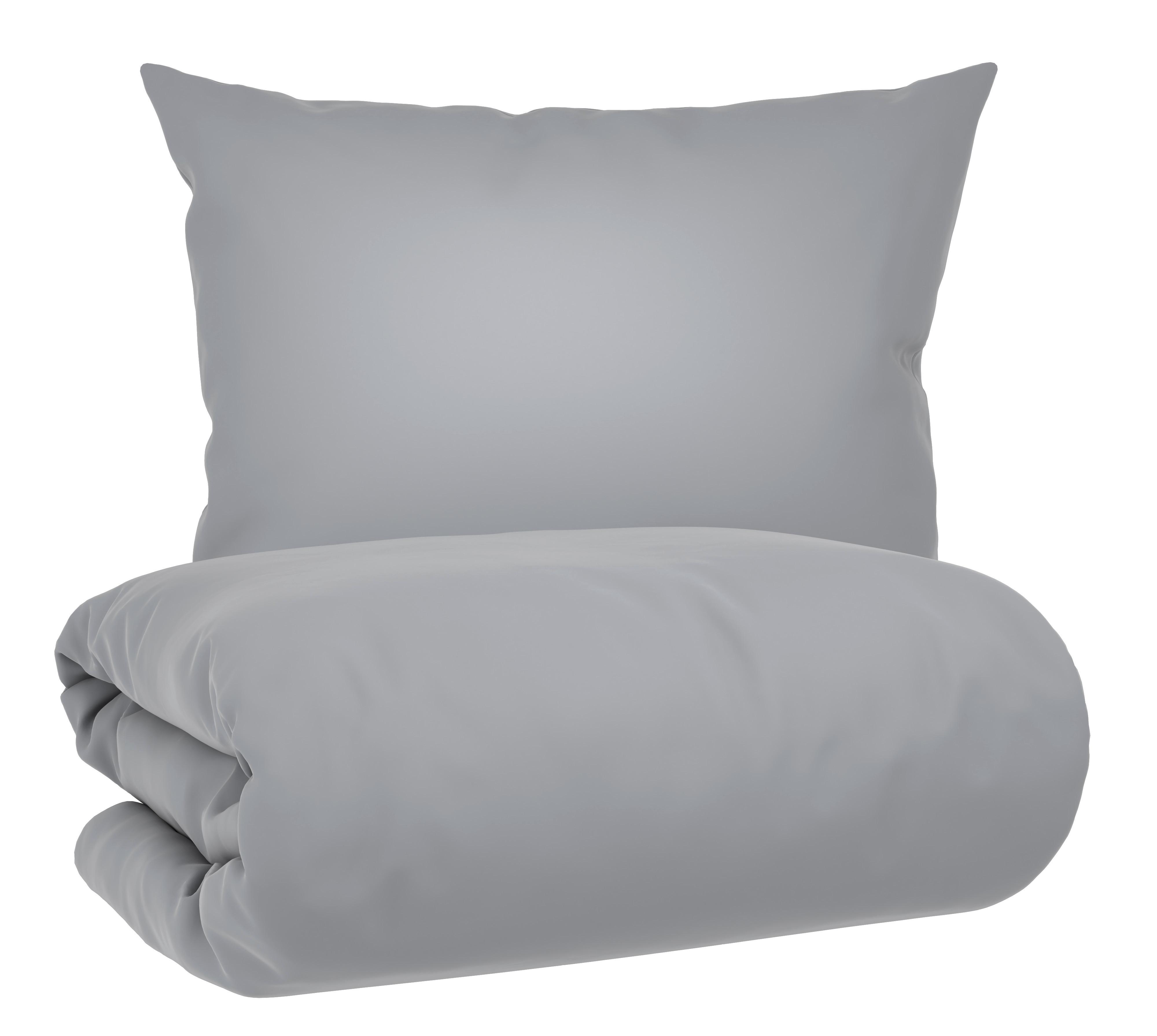 Lenjerie de pat Xenia Uni, 140x200/50x70 cm - argintiu, Modern, textil (140/200cm) - Premium Living