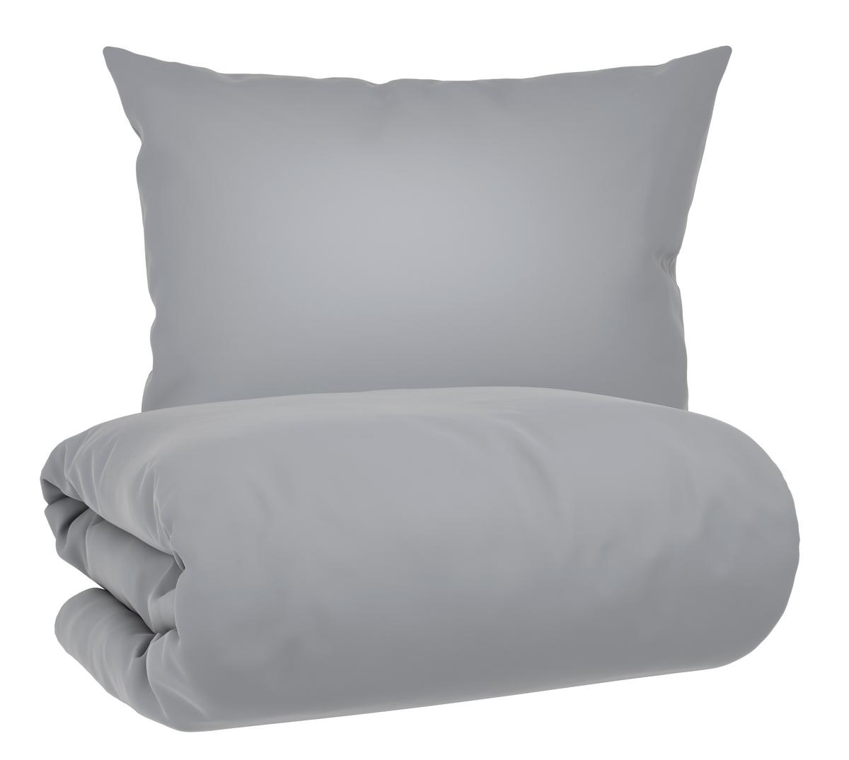 Lenjerie de pat Xenia Uni, 140x200/50x70 cm - argintiu, Modern, textil (140/200cm) - Premium Living