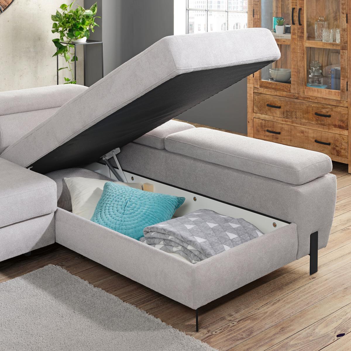 Coltar MOLINA MINI - gri deschis, Modern, lemn/textil (277/90/93cm) - Mömax