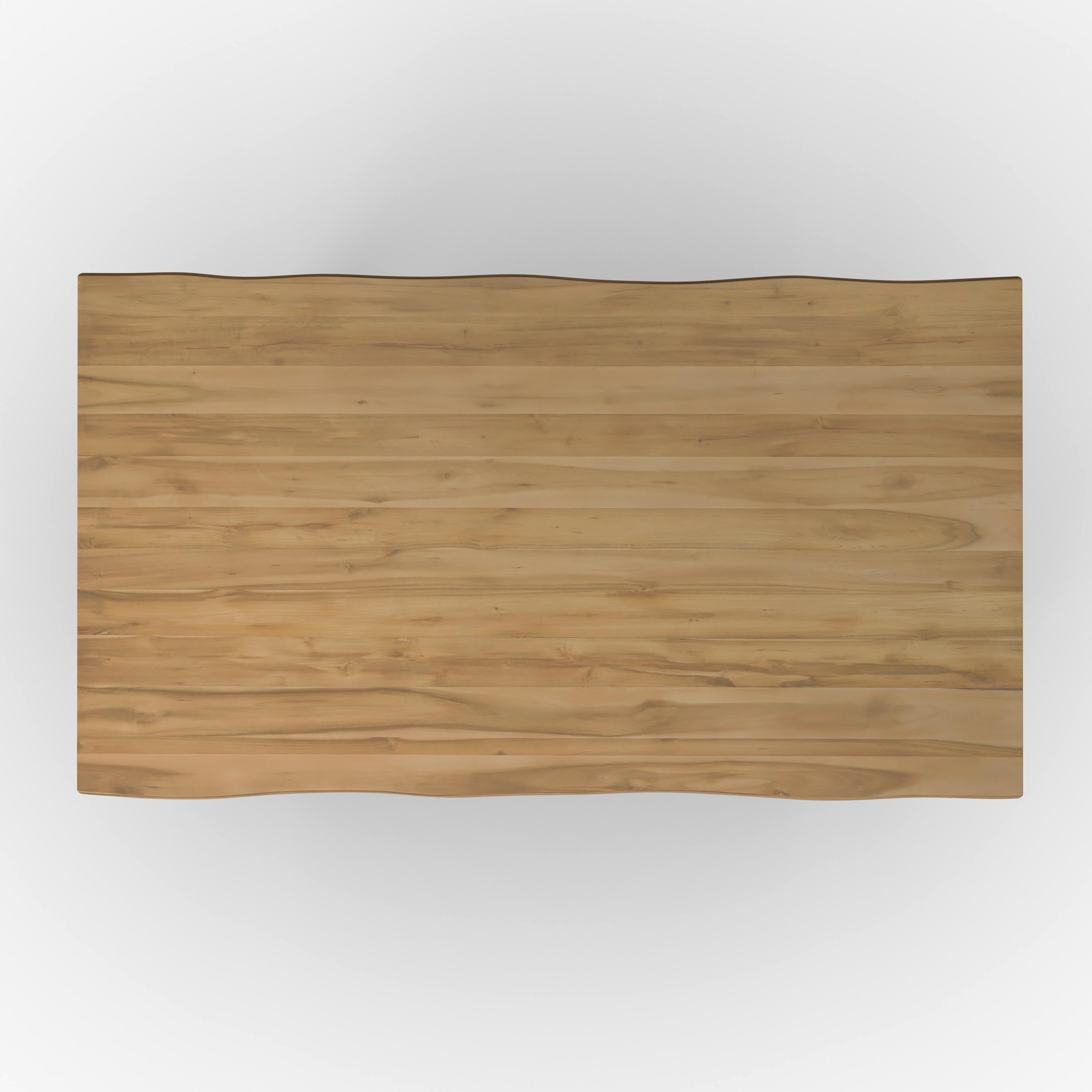 MATBORD FILO - svart/akaciefärgad, Modern, metall/trä (160/76/90cm) - Bessagi Home