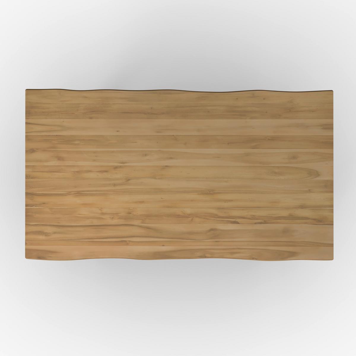 Esstisch Filo in Holz Akazie massiv ca. 160x90 cm - Schwarz/Akaziefarben, MODERN, Holz/Metall (160/90/76cm) - Bessagi Home