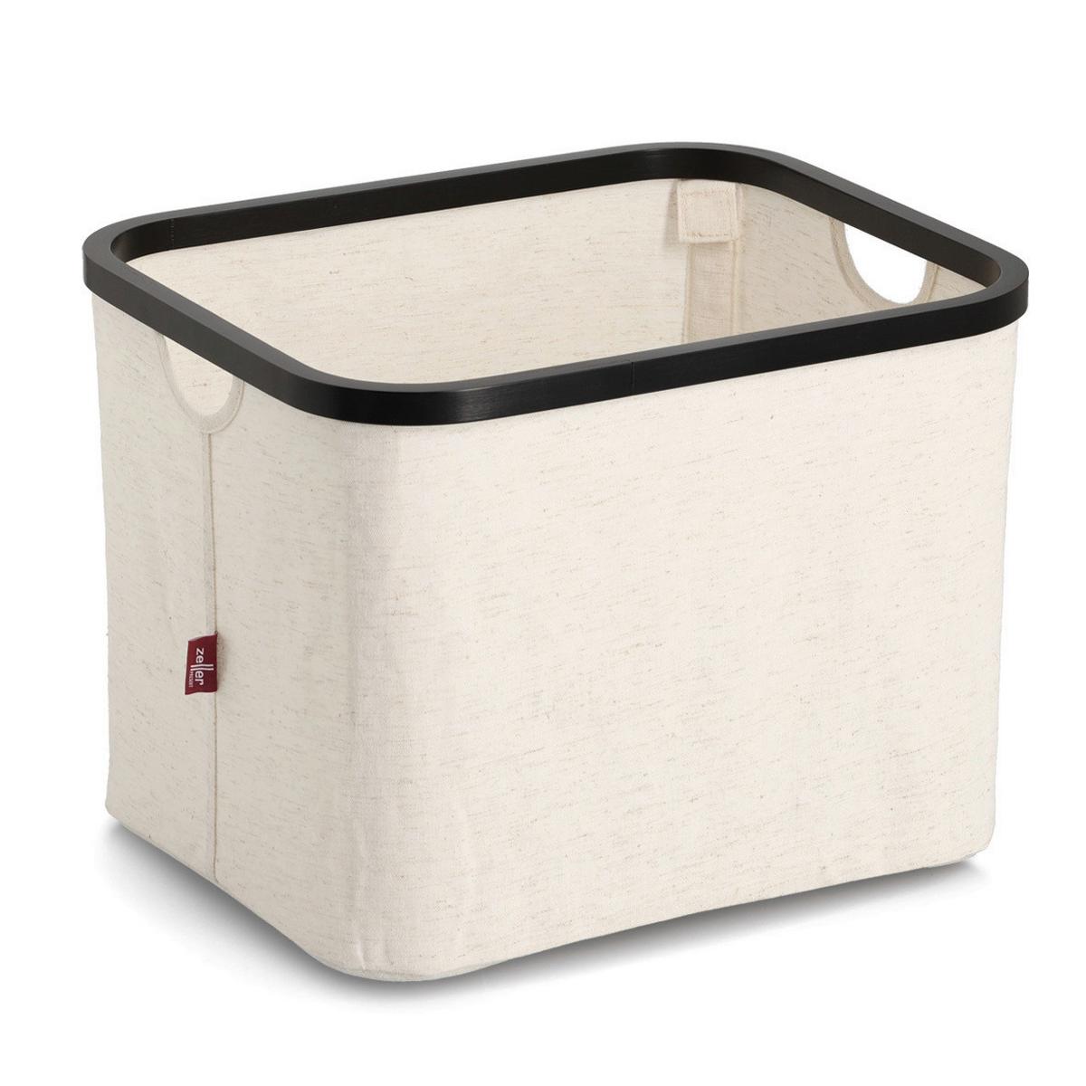 Aufbewahrungskörbchen Creme/Schwarz - Creme, Basics, Kunststoff (40,5/33/30cm) - Zeller Present