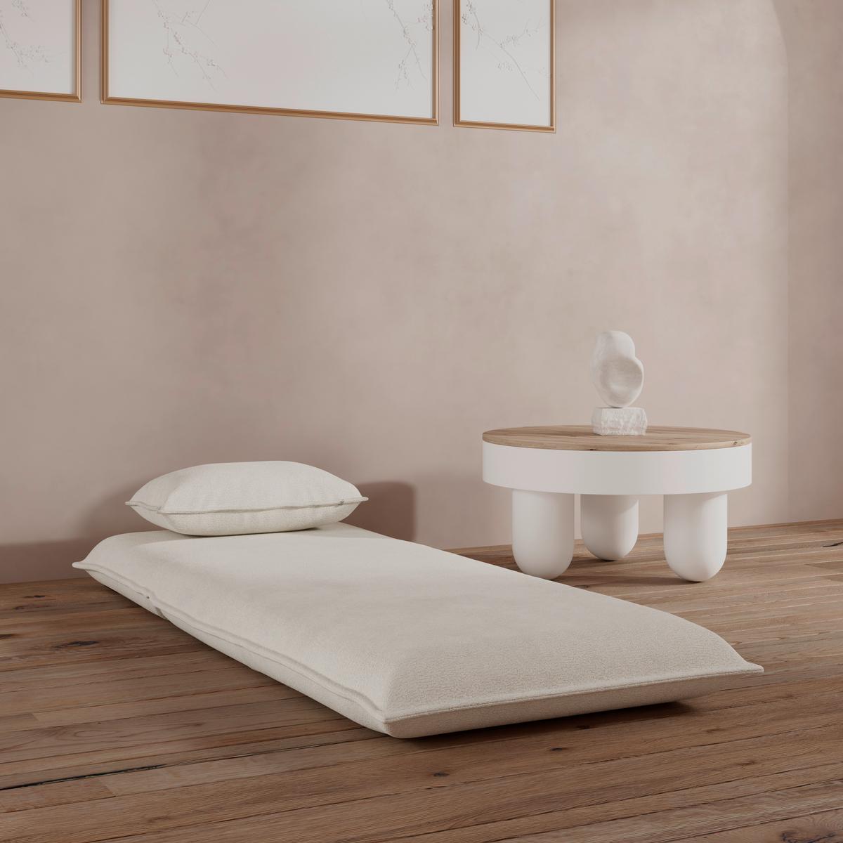 Schlafsessel Macy Bouclé Weiß - Weiß, MODERN, Textil/Metall (83/35/65cm) - Bessagi Home