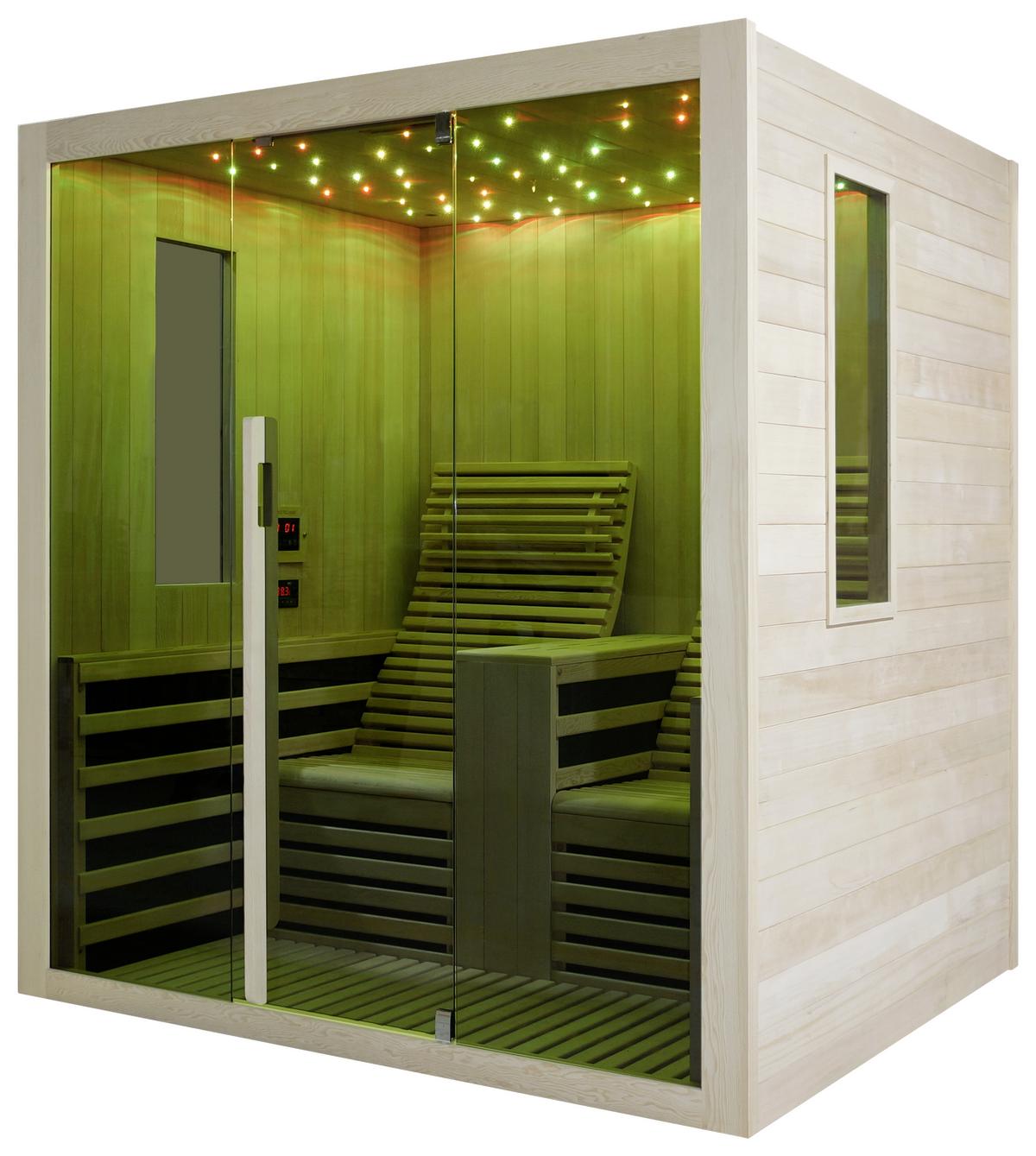 Infrarotkabine Carbon 2 in Braun ca. 180x195x150cm - Naturfarben, Basics (180/195/150cm) - Sanotechnik