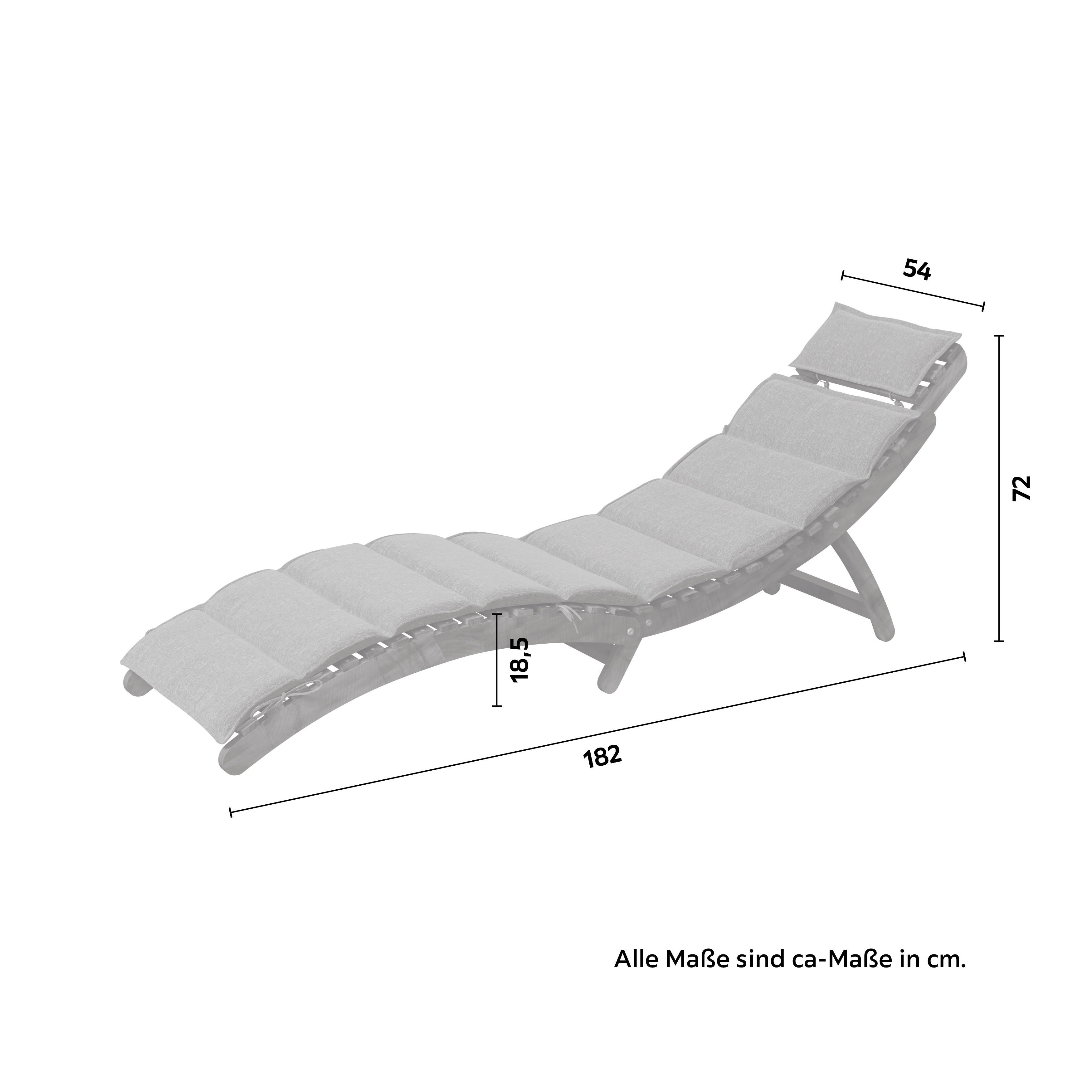 SOLSÄNG NATALIE - grå, Natur, trä/textil (54/18,5/182cm) - Mömax