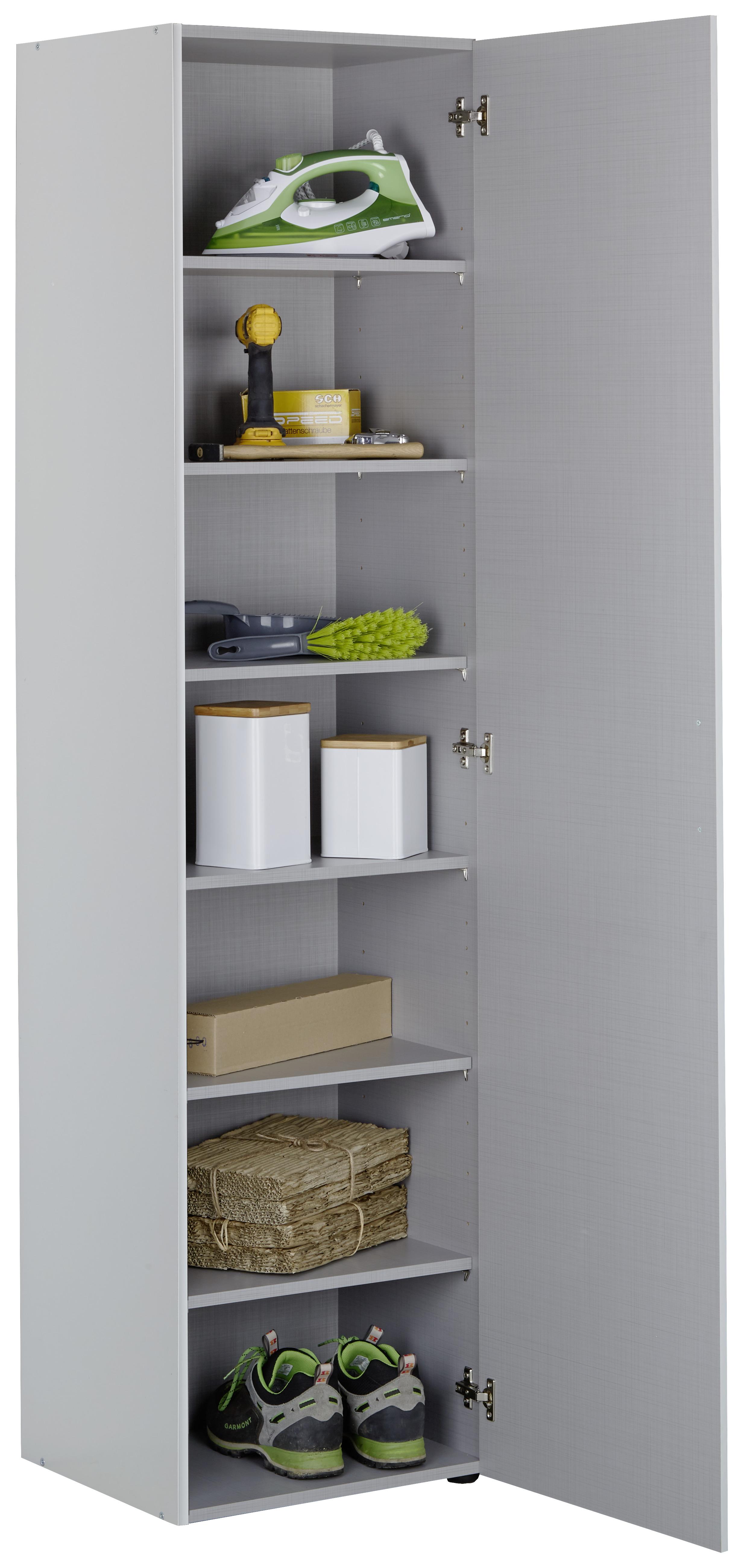Večnamenska Omara Mrk, Bela - bela/barve aluminija, Konvencionalno, umetna masa/leseni material (45/185/40cm) - Mömax