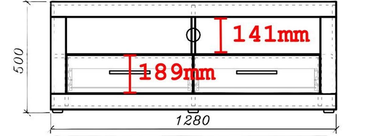Tv Komoda Malta - bijela/boje hrasta, Moderno, drvo (128/50/42cm) - Modern Living