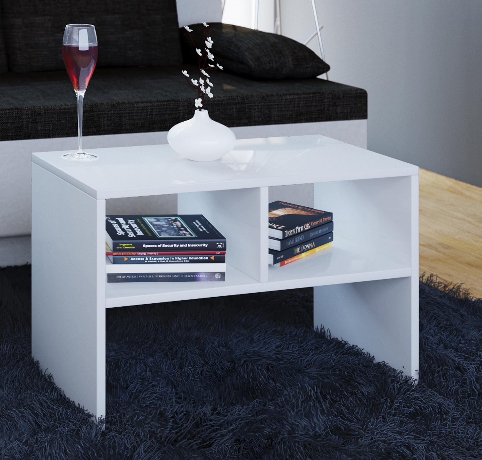 Couchtisch Nachto ca. 63x30x40 cm Weiß - Weiß, Basics, Holzwerkstoff (63/30/40cm) - MID.YOU