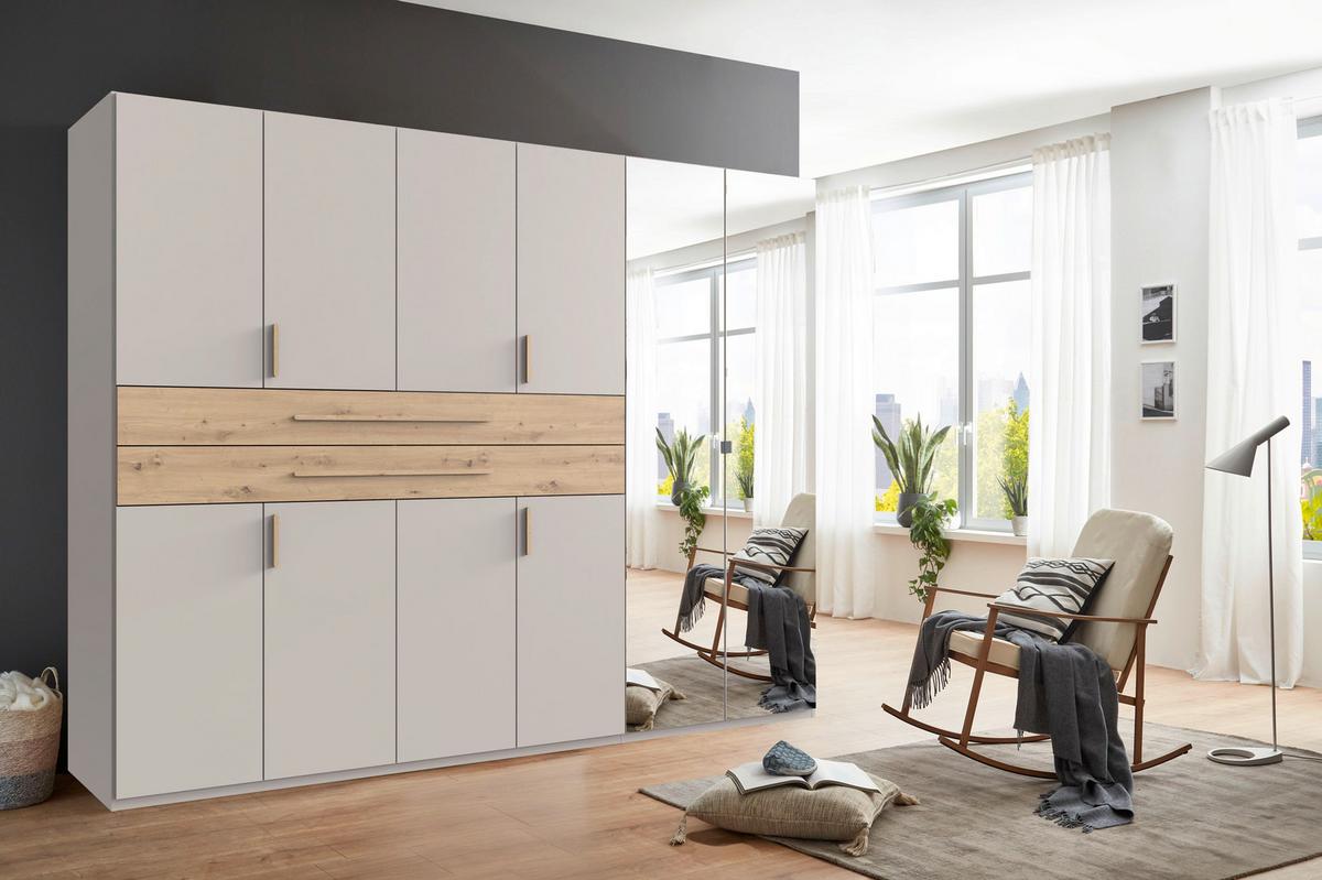 Ormar S Klasičnim Vratima Lumio - kašmir/hrast Artisan, Konvencionalno, staklo/drvni materijal (270/208/65cm) - Modern Living