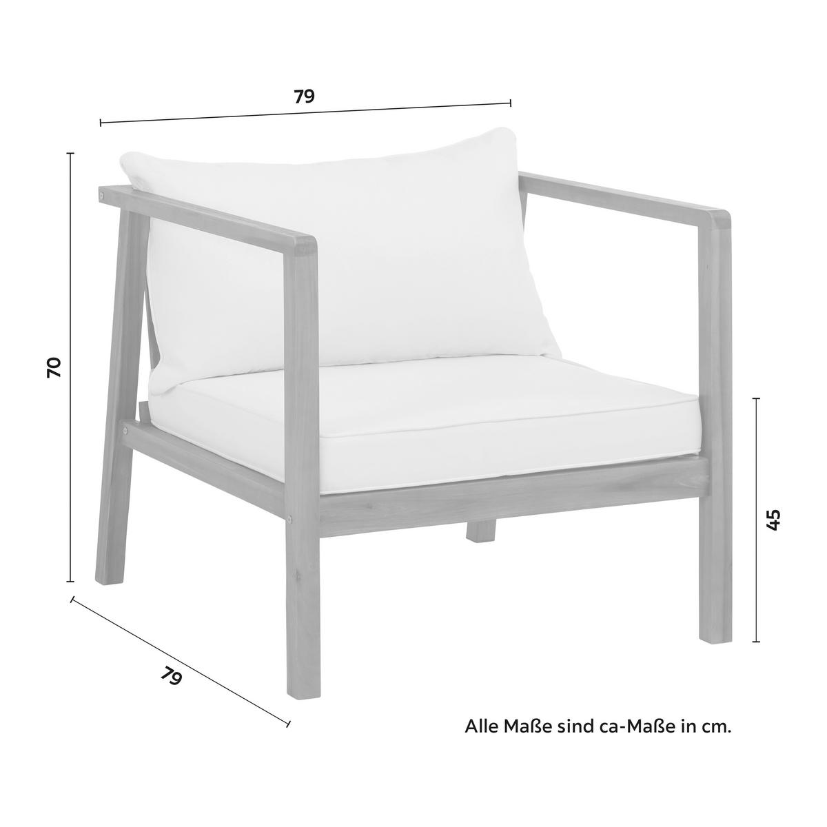 Kerti Garnitúra Pia - akáciaszínű/natúr színű, Modern, textil/fa (150/70/79cm) - Bessagi Garden