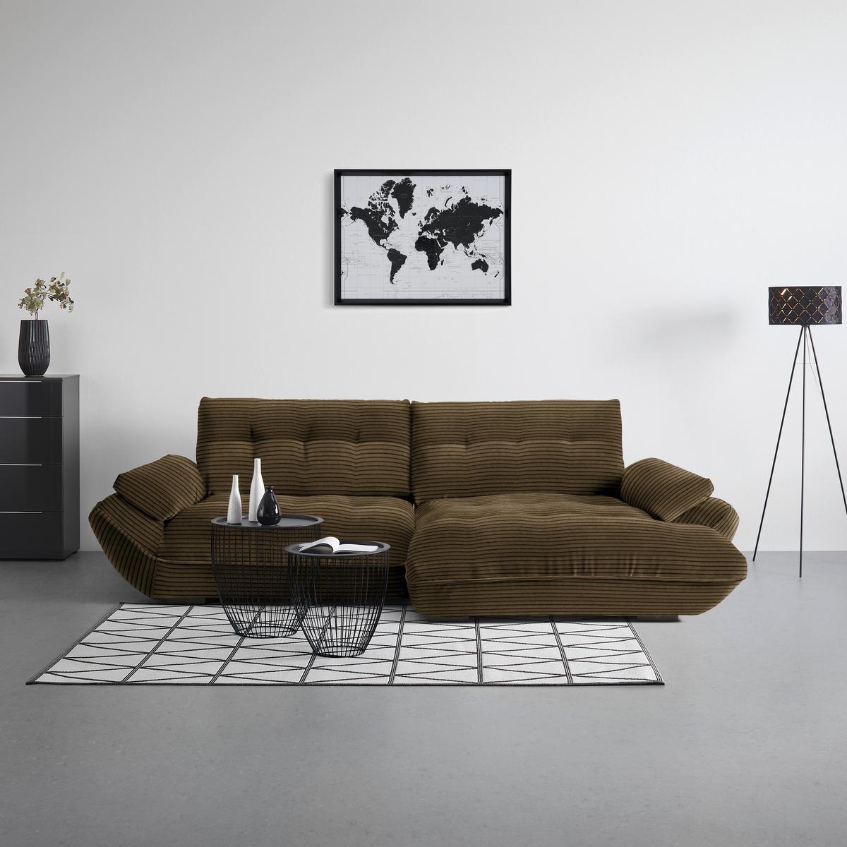 Wohnlandschaft Vivo Dunkelbraun - Dunkelbraun/Schwarz, Modern, Kunststoff/Textil (317/63/179cm) - Premium Living