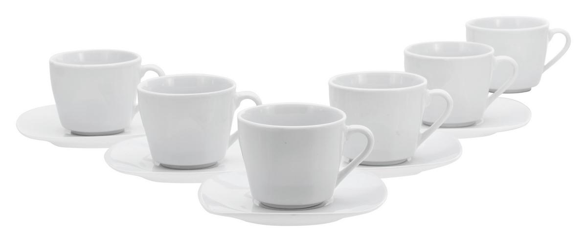 Kaffeeservice Square Weiß, 12-teilig - Weiß, Basics, Keramik (20/20/27,5cm) - Creatable