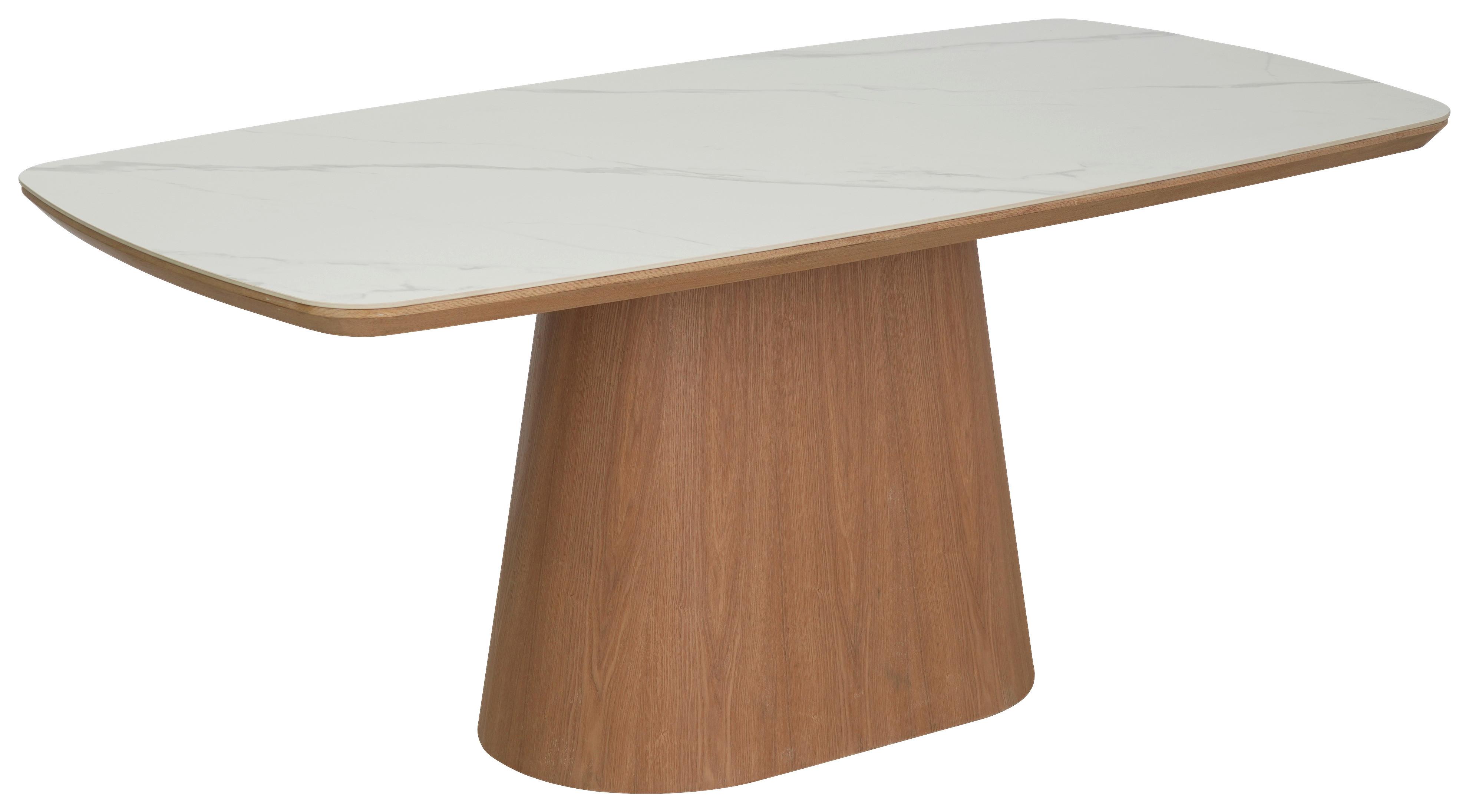 Jedilna Miza Tallinn, Naravna Barva, Bela, 180x90 - bela/naravne barve, Moderno, kovina/leseni material (180/90/76cm) - Livetastic