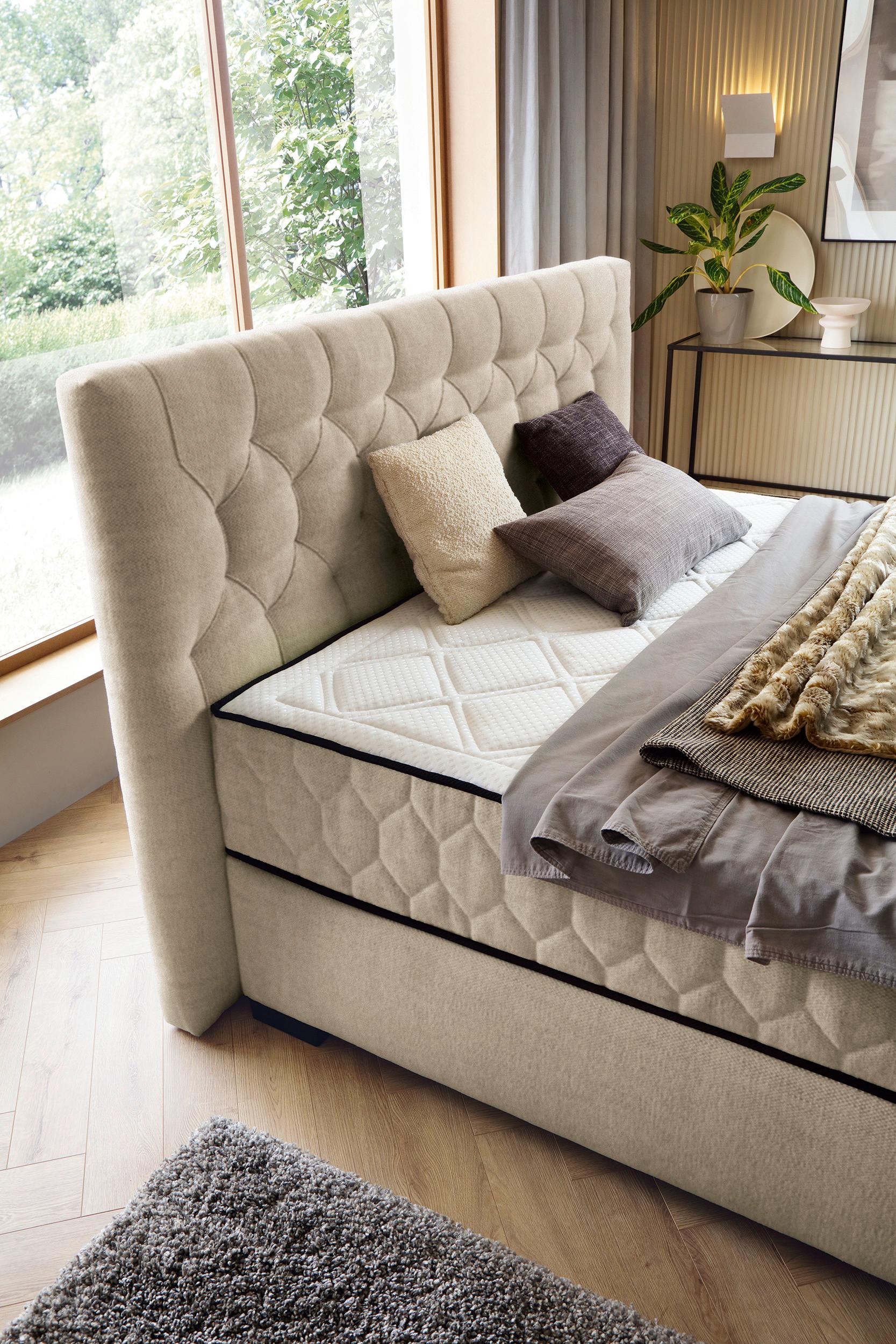 Boxspring Krevet Prestige - krem, Moderno, plastika (180/200cm) - Premium Living